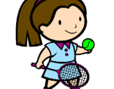 Disegno Ragazza che gioca a tennis  pitturato su franci e ale