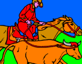 Disegno Cowboy e mucca  pitturato su Gabriele