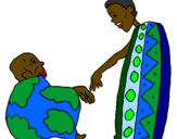 Disegno Due africani pitturato su turtuwig