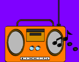 Disegno Radio cassette 2 pitturato su Annarella