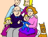 Disegno Famiglia pitturato su ilaria
