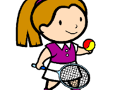 Disegno Ragazza che gioca a tennis  pitturato su gaia