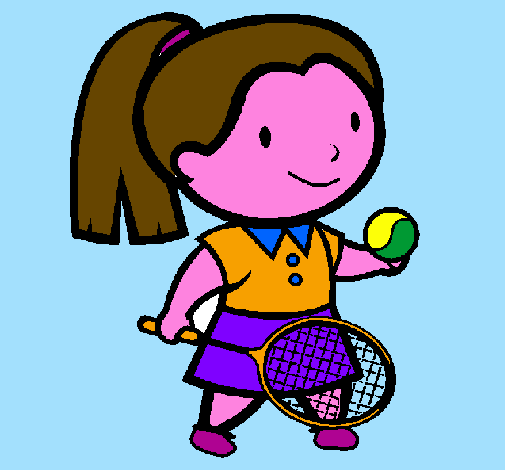 Ragazza che gioca a tennis 