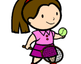Disegno Ragazza che gioca a tennis  pitturato su ludovica