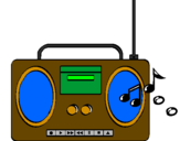 Disegno Radio cassette 2 pitturato su michele