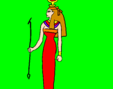 Disegno Hathor pitturato su Nicole