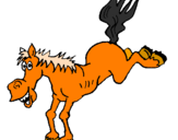Disegno Cavallo pazzerello  pitturato su nicoletta