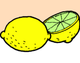 Disegno limone  pitturato su rossella