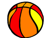 Disegno Pallone da pallacanestro pitturato su due