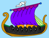 Disegno Barca vikinga  pitturato su leone
