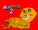 Disegno Madagascar 2 Alex pitturato su daniel