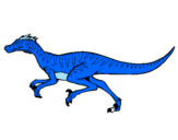 Disegno Velociraptor  pitturato su antonio