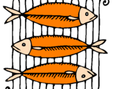 Disegno Pesce pitturato su raisa