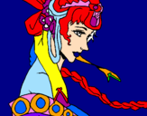 Disegno Principessa cinese pitturato su lorena dematteis
