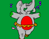 Disegno Elefante con il tutù  pitturato su antonella salis