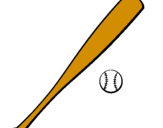 Disegno Mazza da baseball e Pallina  pitturato su raisa