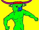 Disegno Testa di bufalo  pitturato su brutto
