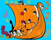 Disegno Barca vikinga pitturato su Sandro