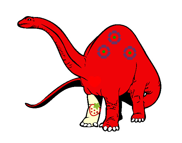 Disegno Branchiosauro II pitturato su renzo