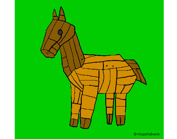 Disegno Cavallo di Troia pitturato su andrea