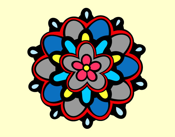 Disegno Mandala un fiore pitturato su WalViolet