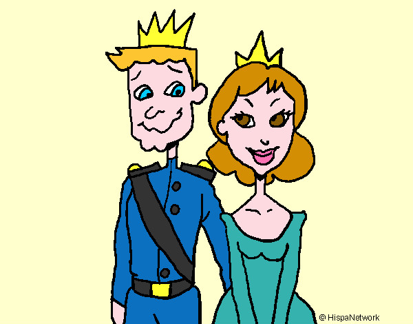 Disegno Principe e principessa  pitturato su andrea