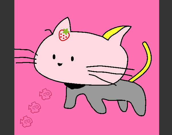 Disegno Cucciolo di gatto  pitturato su kimy