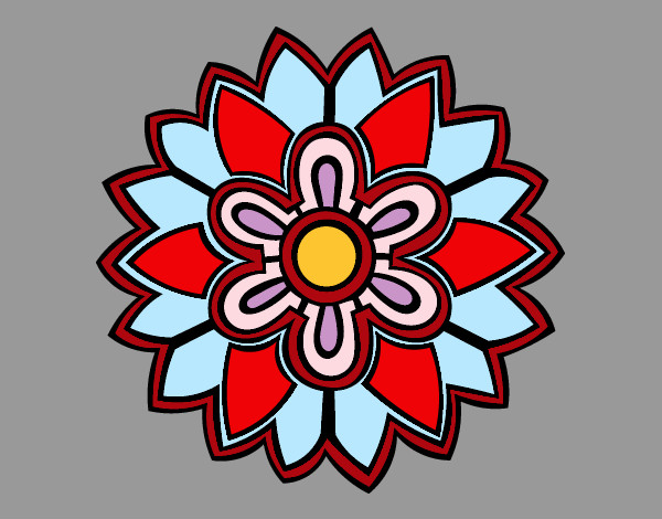 Disegno Fiore a forma di mandala weiss pitturato su WalViolet
