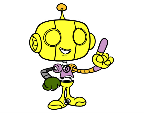 Disegno Robot amichevole pitturato su Luca