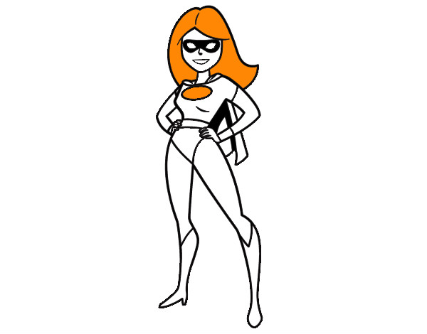 Disegno Supereroina pitturato su giuly-xd