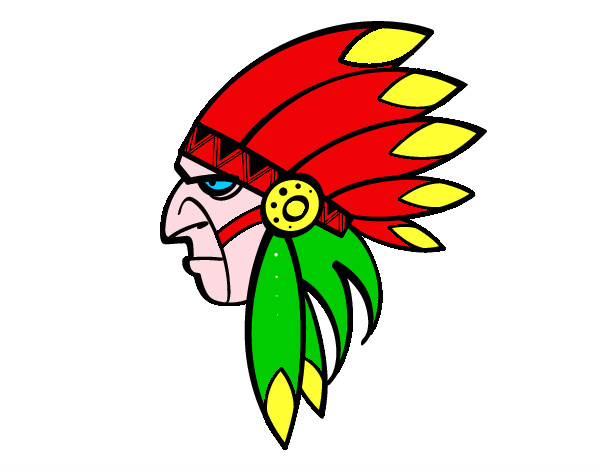 Disegno Volto di Indian Head pitturato su leon