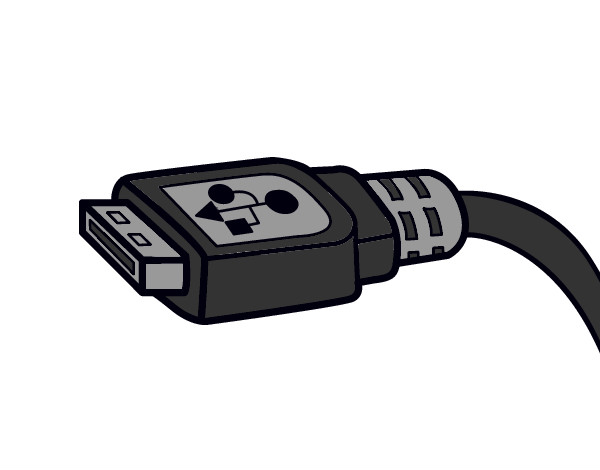 Disegno Cavo USB pitturato su diego