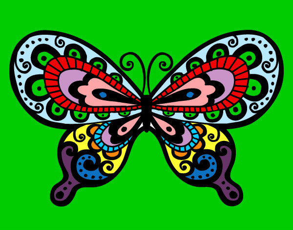 Disegno Farfalla bella pitturato su gasgas