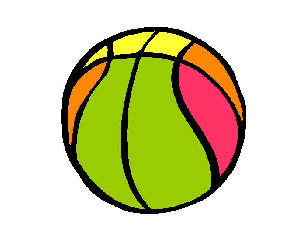Disegno Pallone da pallacanestro pitturato su Luca