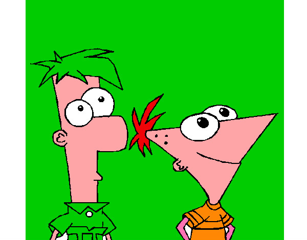 Disegno Phineas e Ferb pitturato su vincy1997