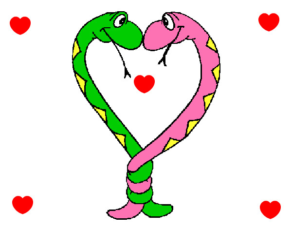 Disegno Serpenti innamorati  pitturato su vincy1997