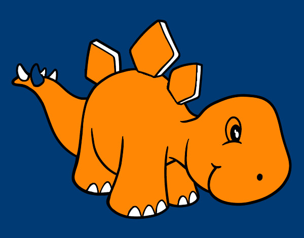 Disegno Bambino Stegosaurus pitturato su Kikki