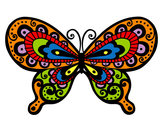 Disegno Farfalla bella pitturato su lucrezia