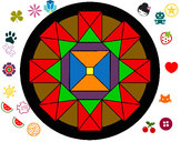 Disegno Mandala 30 pitturato su adriano