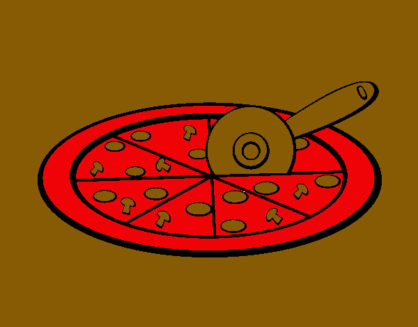 Disegno Pizza pitturato su MATTIA08