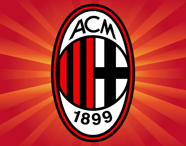 Disegno Stemma del AC Milan pitturato su giadi100