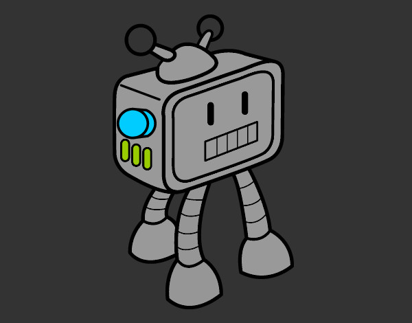 Disegno TV Robot pitturato su Luca