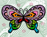 Disegno Farfalla bella pitturato su bianca