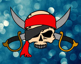 Disegno Simbolo pirata pitturato su frary