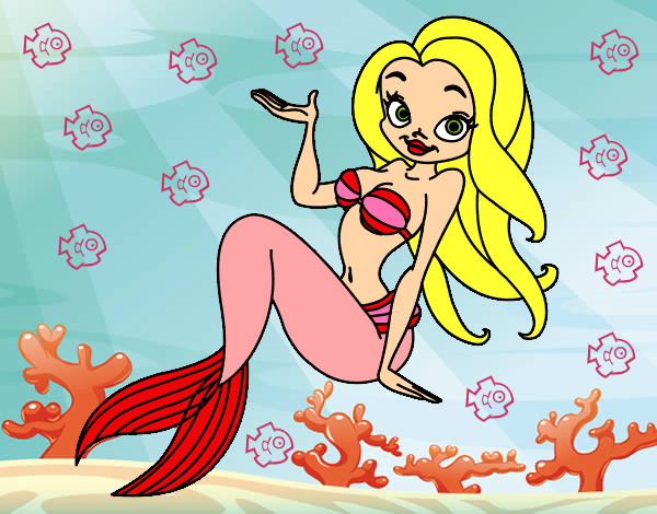 Disegno Sirena sexy pitturato su vincenzo