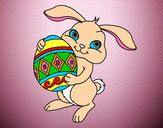 Disegno Coniglio con uovo di Pasqua pitturato su anastasiaa