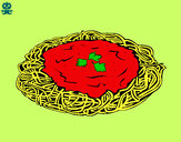 Disegno Spaghetti al formaggio  pitturato su Elisa