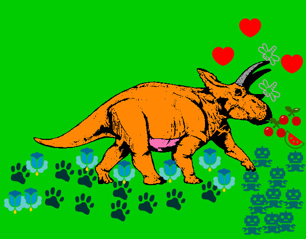triceratopo che mangia