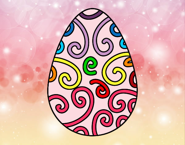 Disegno Uovo decorato pitturato su giulipet