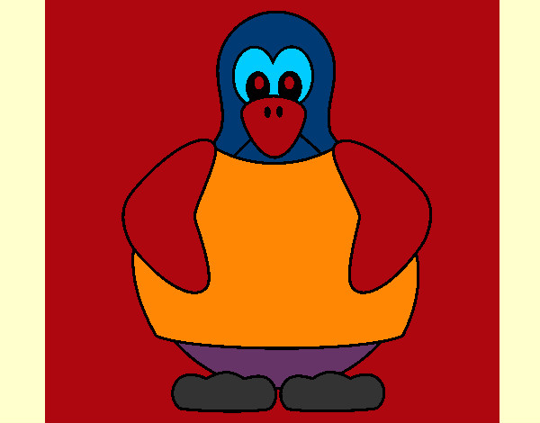 Disegno Pinguino pitturato su pipuz
